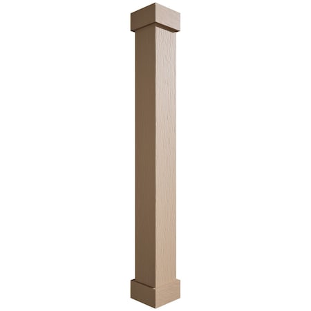 Ekena Millwork Rough Sawn Faux Wood Non-Tapered Square Column Wrap w/ Standard Capital & Base, 14"W x 18'H COLURS14X216STUF